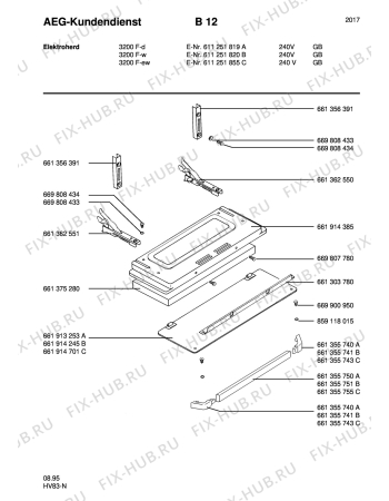 Взрыв-схема плиты (духовки) Aeg 3200F-D GB - Схема узла Section4